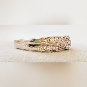 925 Sterling Silver CZ Stacker Ring ring SZ 7